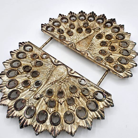 Goldinger Peacock EPZ Italy Silver-Plated Hot Plate Stand | Expandable Trivitt - Picture 3 of 9